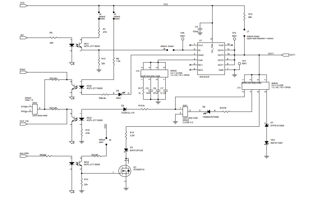 Schematic - STMicroelectronics X-NUCLEO-OUT10A1 Expansion Board